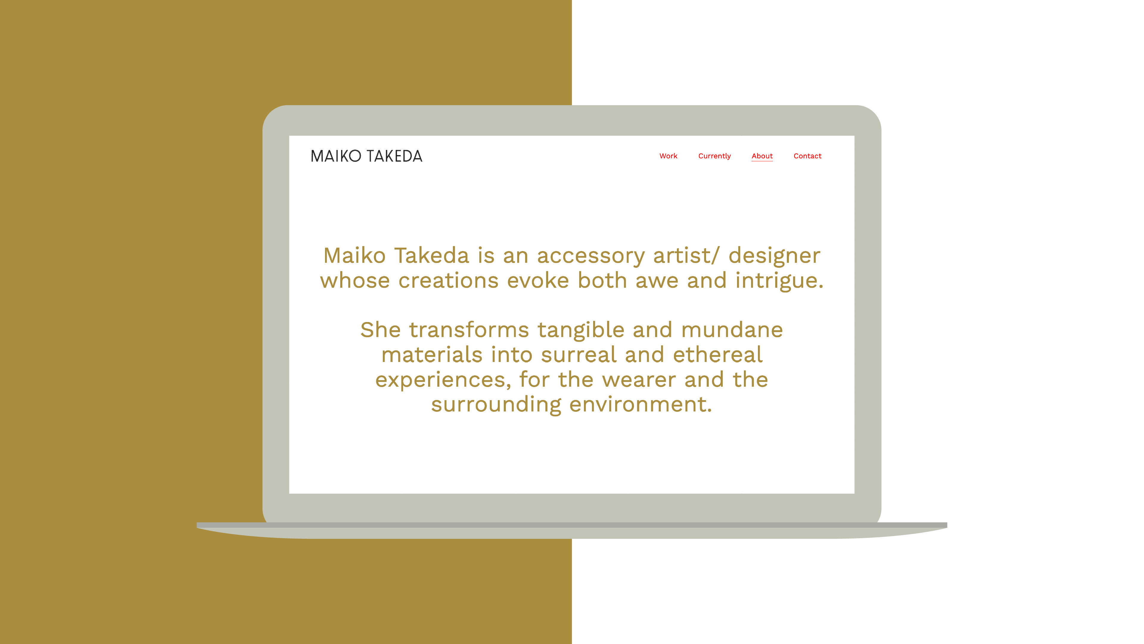 Website für Maiko Takeda – gestaltet von Martin Fromm